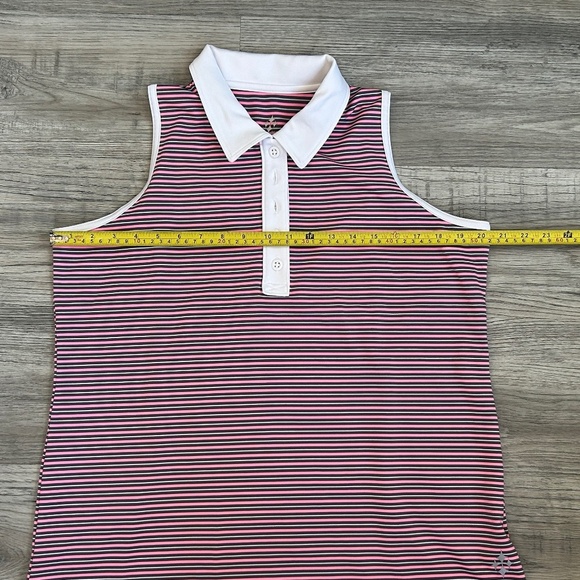 Jofit Women's Striped Sleeveless Polo Style Top Sz XL - Picture 7 of 8